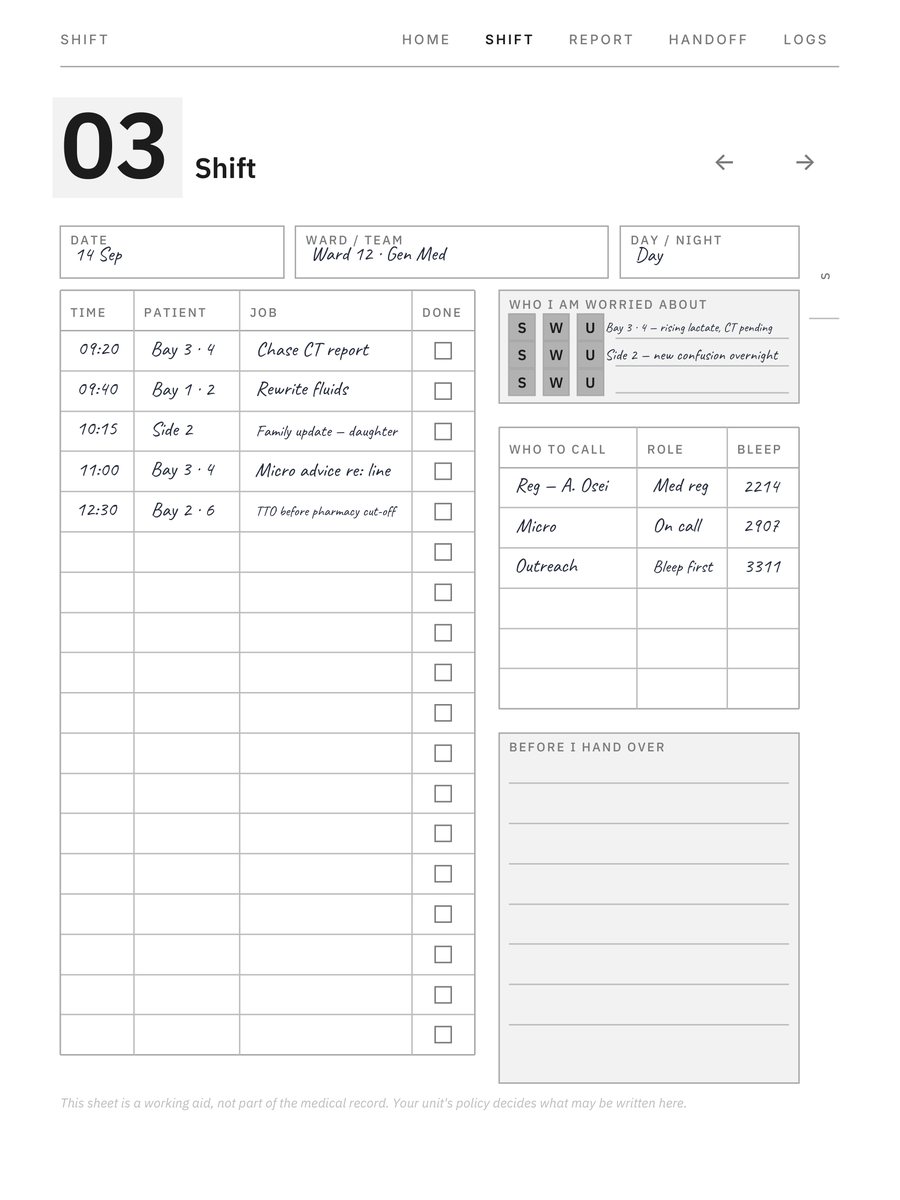 Clinical Shift System